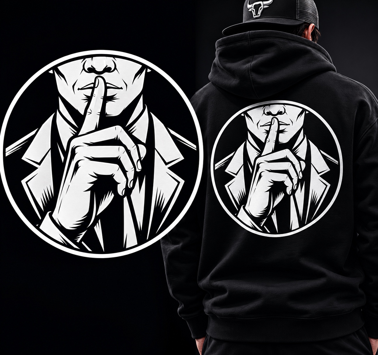 Shhh Back Print Hoodie